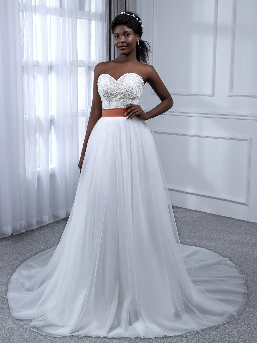 Robe shops de mariée sans bretelle