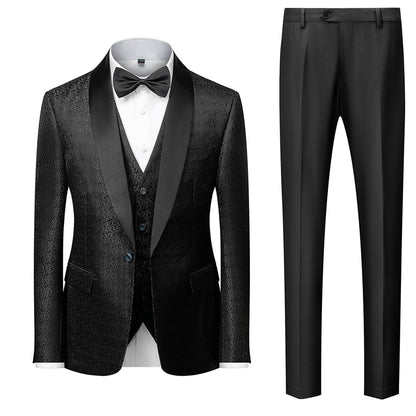 Costumes de Soirée de Bal pour Hommes Coupe Ajustée Simple Boutonnage Imprimés 3 Pièces