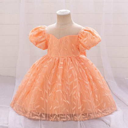 Robe de Bal à Manches Bouffantes et Dentelle Pour Demoiselled'Honneur