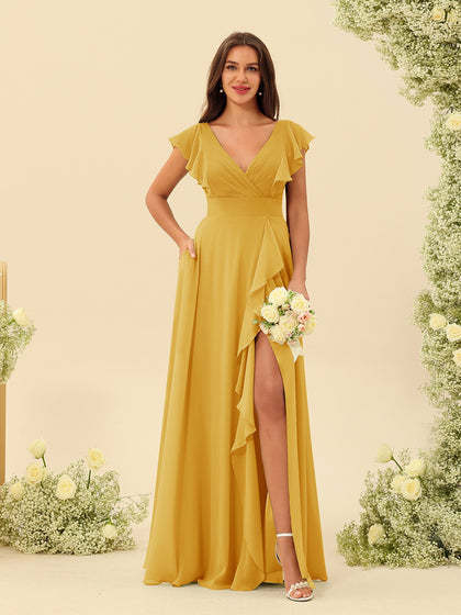 Robe jaune moutarde soirée sale