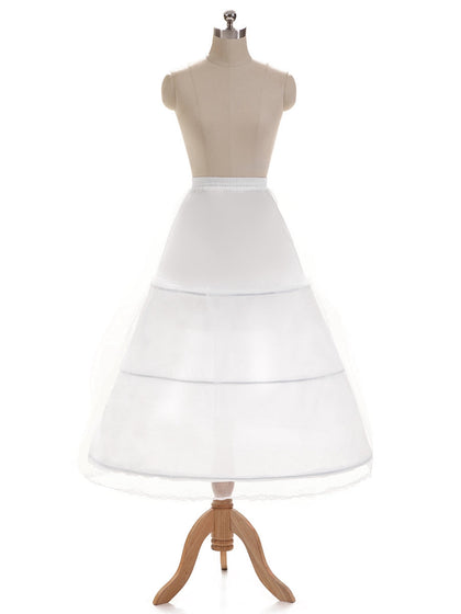 Tulle 1 niveau avec dentelle longueur thé 3 cerceaux robe de bal de mariage jupons