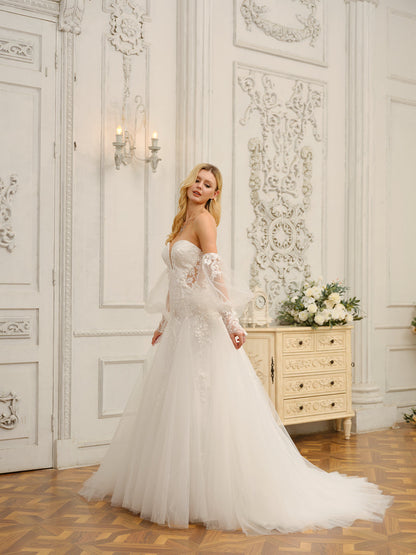 Forme Princesse Chérie Longue Robes de Mariée avec Appliques