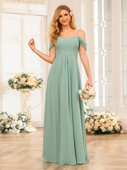 Forme Princesse Bretelles spaghetti Longue Robes de soirée de mariage avec Ruché